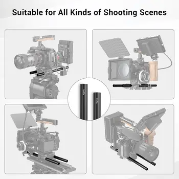Small Rig 12 Inches (30 Cm) Aluminum Alloy 15mm Rod with M12 Female Thread, Pack of 2-1053 detail image