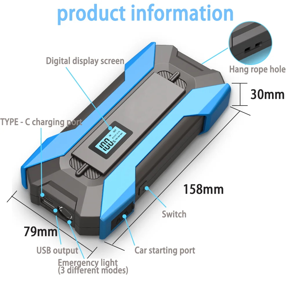 Gferauto высокомощное автомобильное пусковое устройство портативное зарядное 12 В литиевая батарея аккумуляторная переносное