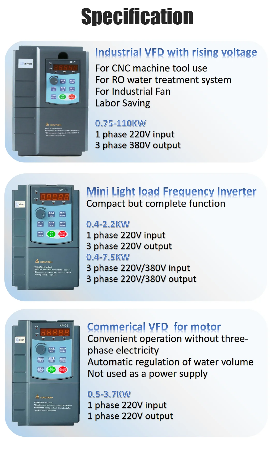 Bộ Chuyển Đổi Tần Số 380V 3 Pha Sang 3 Pha Cho Hệ Thống Cấp Nước Thiết Bị Công Nghiệp Bộ Biến Tần Tốc Độ Điều Khiển VFD 3.7kw