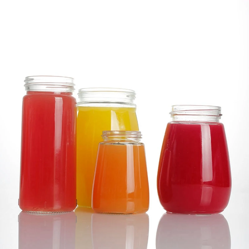 100ml 150ml 200ml 500ml Flint clear Flint Glass Bottle for Juice Beverage Sauce Tea Milk With Aluminum Caps