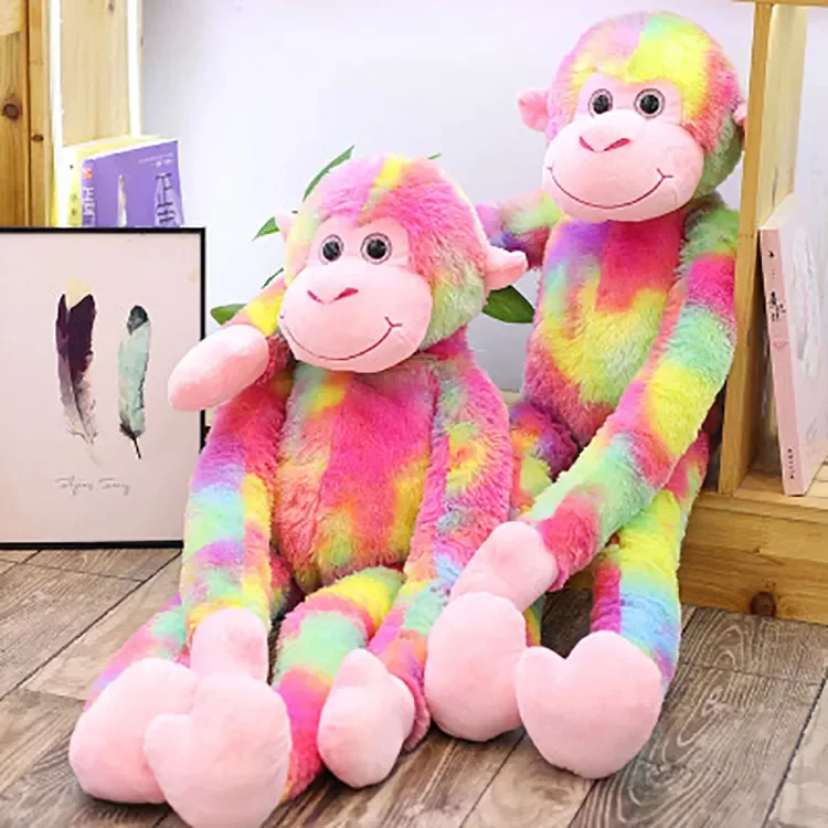 Cute Colorful Stuffed Toy - Long Arms Rainbow Monkey