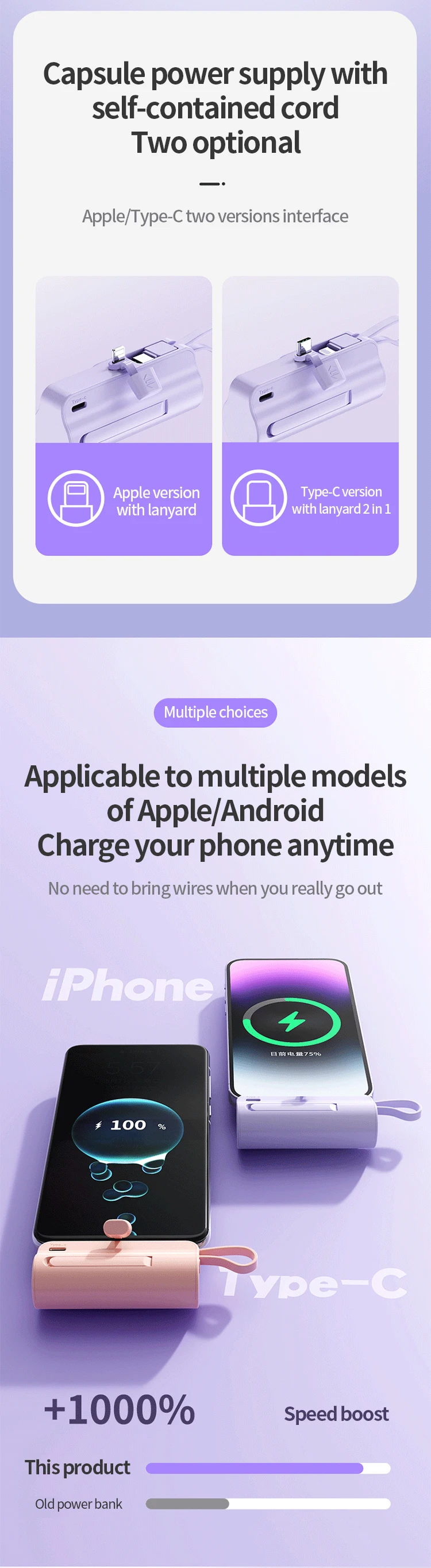 Best Seller New Design Universal Outdoor Mobile Phone Power Supply High Capacity 5000mah Slim