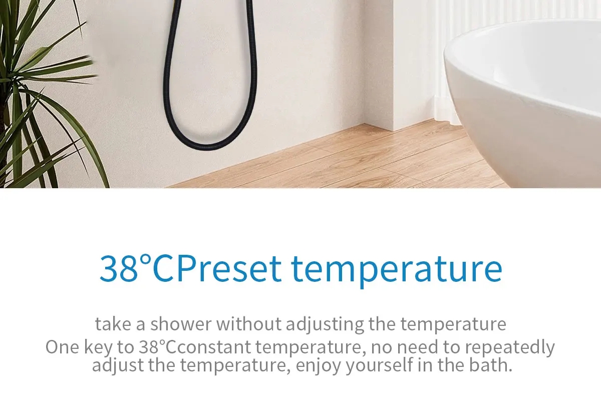 Modern Brass Round Dual Function Bar Valve Shower System - Black details
