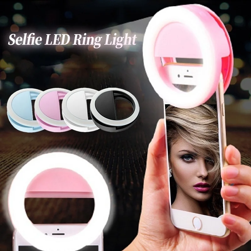 Led Selfie Ring Light Mobile Phone Lens LED Selfie Lamp Ring for IPhone  Phone Selfie Clip Light Accessories