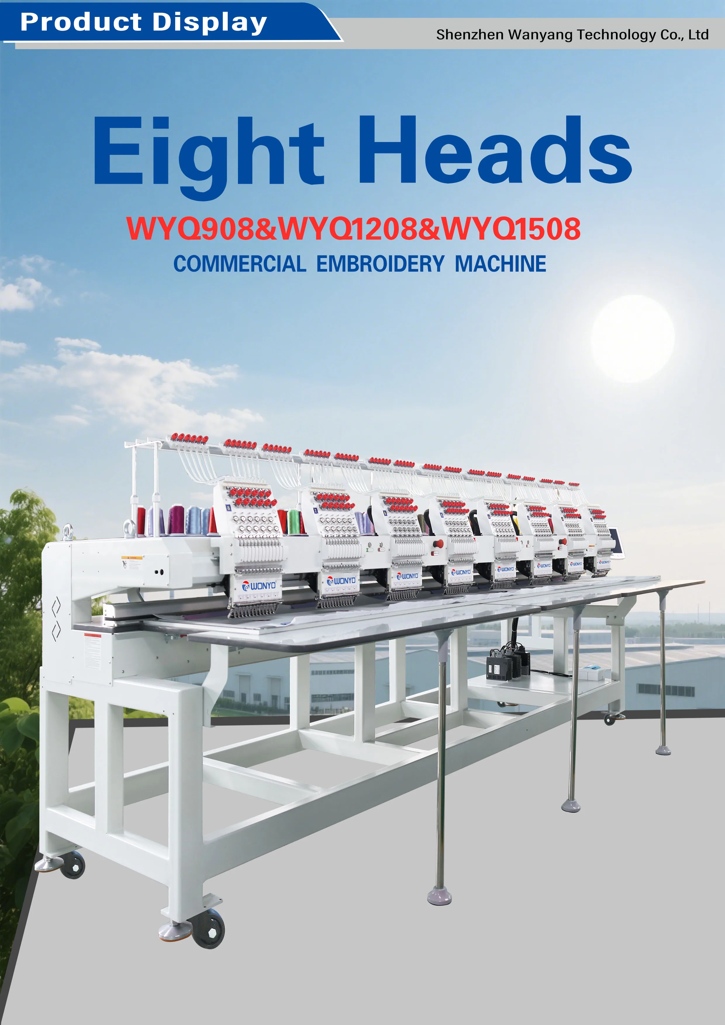 8 Head Multi Head Industrial Sewing Monogramming Embroidery Machine ...