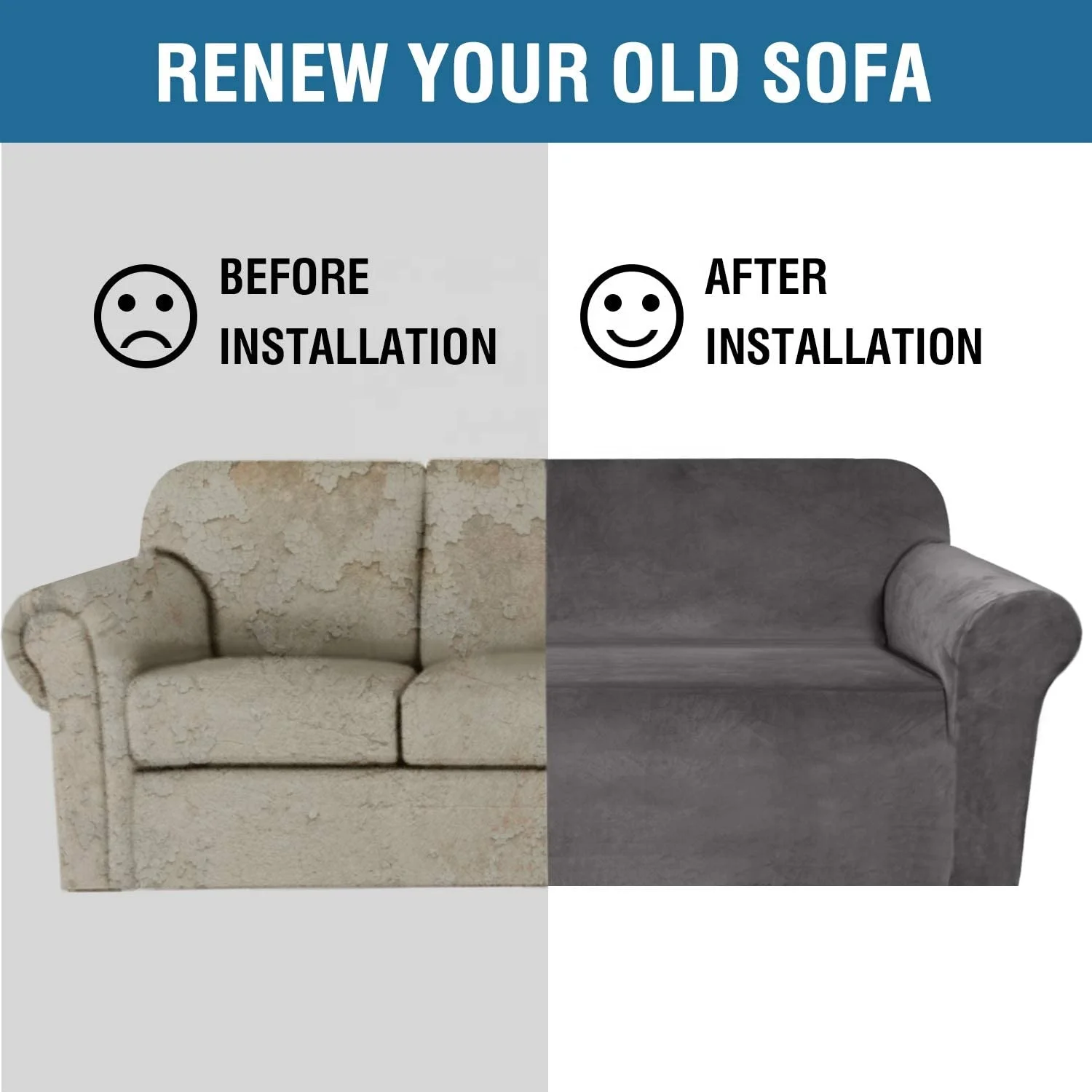Removable and Washable Solid Plain Polyester Spandex Fundas Elastics Para Sofas Sofa Sleep Covers