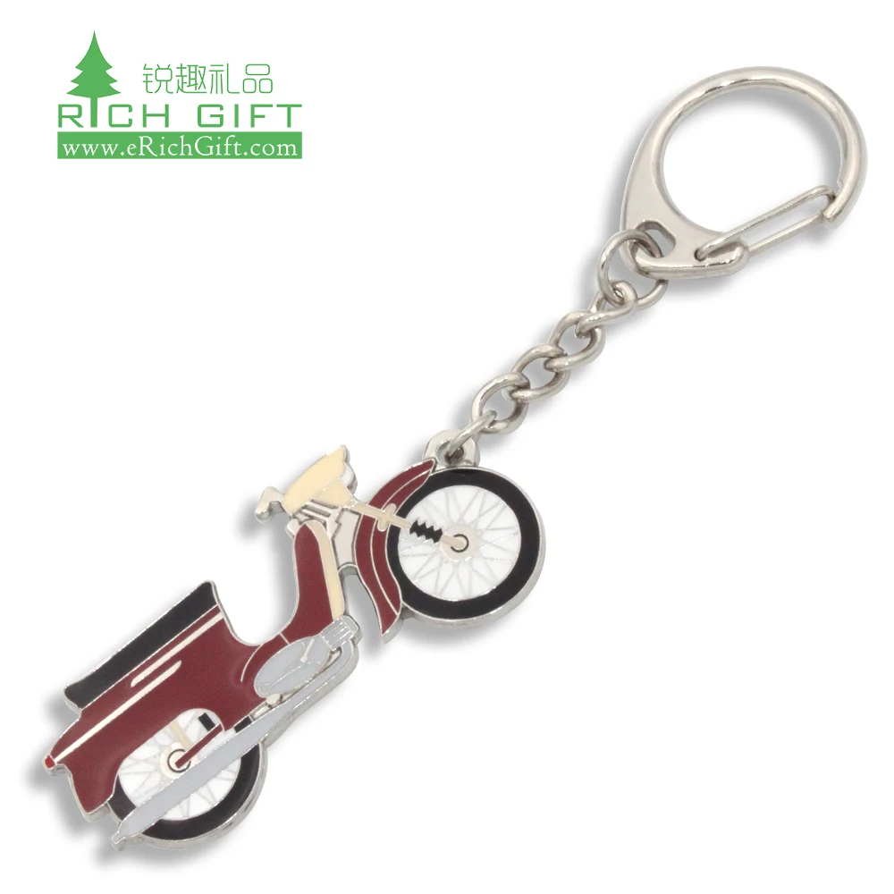 High Quality Custom Metal Charm Keyring Promotional Embossed logo Without Color Ice Skate Keychain