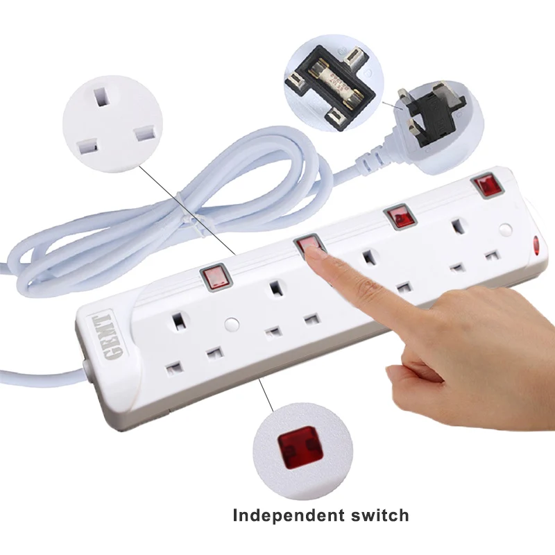 Fashion Portable Surge Protector Extension Lead Cord Plug Socket Ac