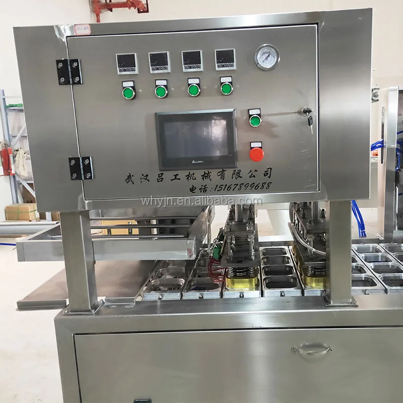 LG-F300 Automatic Fast Food Noodles Lunch Snack Plastic Aluminium Foil Tray Box Sealing Packaging Machine for Restaurant