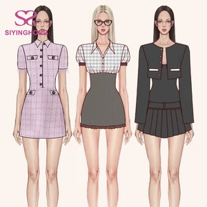 Wholesale Fashion Custom Design Your Brand Clothes Makers Custom Womens Lady Clothing Manufacturers Office Summer Mini Dress