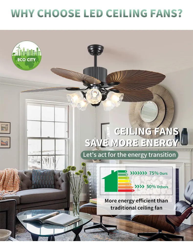 product factory direct 6 speed high cfm quiet dc motor modern ceiling fan with lights remote control bedroom living room ceiling fan494-5