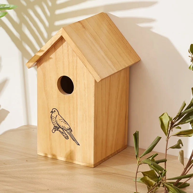 Wooden Birdhouse for Outdoor Bird Nests House for Parrots and Swallows Custom Wooden Bird House Bird Cage