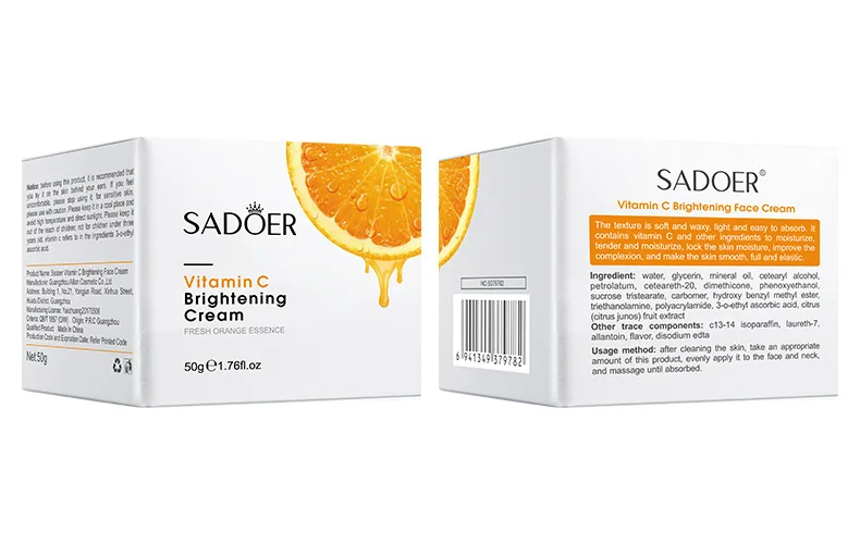 SADOER Face Cream Vitamin C Cream Remove Dark Spots Whitening Face Care Moisturizing Anti-Aging Firming Skin Care Cosmetics