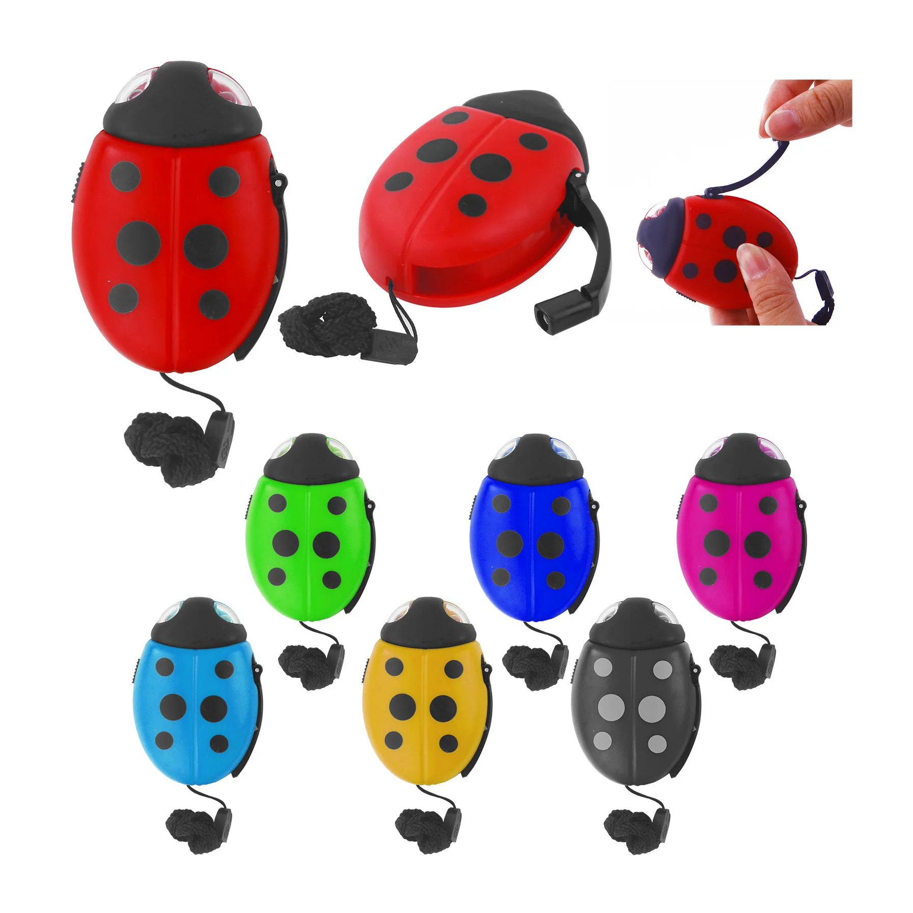 Wholesale Rubberized Plastic Mini Cartoon Ladybird 2 Led Kids Dynamo Torch With Lanyard From M Alibaba Com