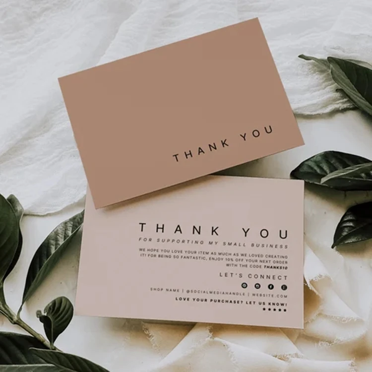 Custom Thank You Cards For Small Business Eco Friendly Fsc Certificated