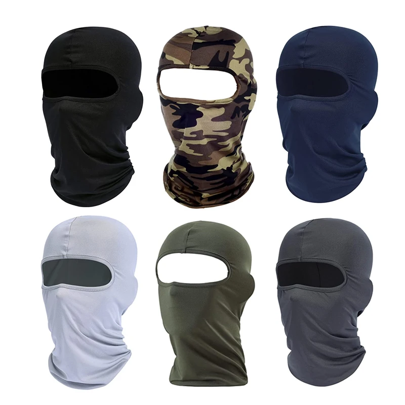 Winter outdoor windproof warm full face cover women men silk ski mask custom printed one hole neck gaiter balaclava ski mask