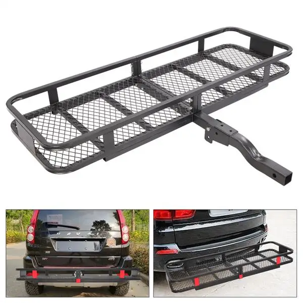 Hitch Mount Cargo Carrier Foldable Rack Rear Luggage Basket for Car ...