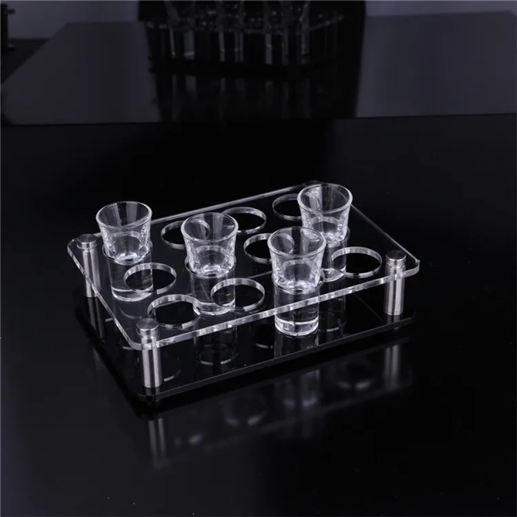 Acrylic Liquor Bullet Cup Holder Bar KTV Spirit Cup Frame Round Hole Wine Cup Holder Foreign Drink Display Stand