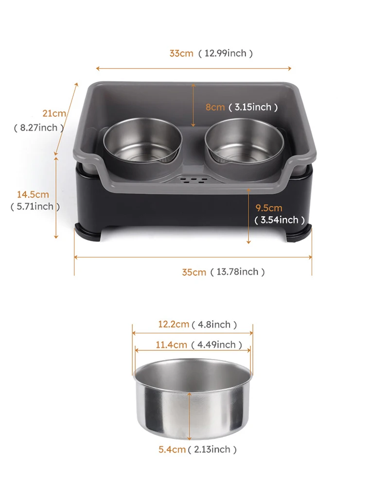 Pet Bowl Stainless Steel Dog Bowl Anti-upset Life  Pet Double Stainless Steel Cat Bowl Wholesale manufacture