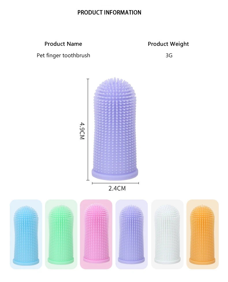 Silicone Finger Cover Pet Toothbrush Disposable Dog and Cat Cleaning & Bathing Tool for Cats and Dogs manufacture