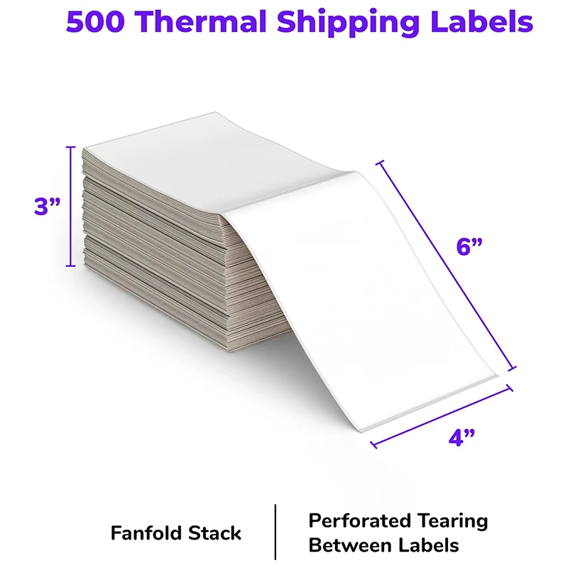 American Direct Selling Cross-Border Three-Proof Express Waybill Printing Paper 4*6 Thermal Label 500PCS in Fold