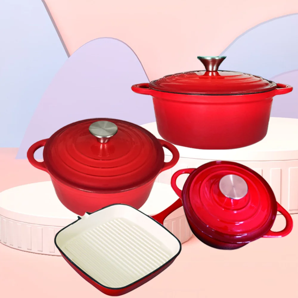 Hot Selling Cooking Pot Set Non Stick Pot Set Cookware Sets Non Stick Cast Lron Cookware Soup Pot Customization Free Pairing
