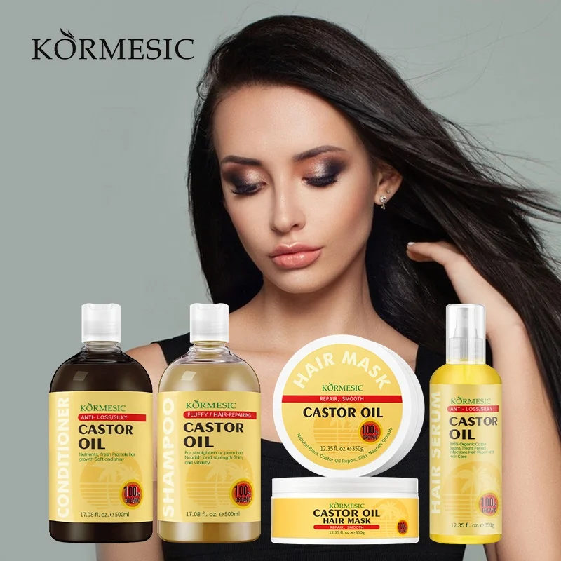 Private Label KORMESIC CASTOR OIL Protection Hair Moisturizing Hydrating Hair Growth Set