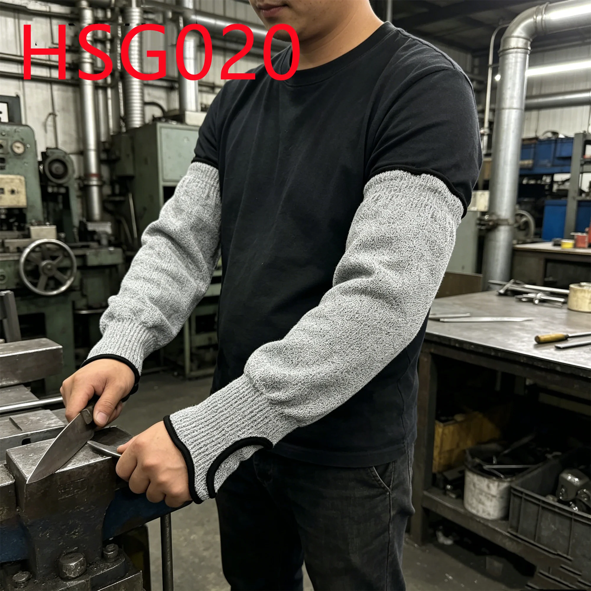 HY,warehouse Staff Must-have Flexible Grip 40cm Anti-cut Safety Gloves Furniture Factory Durable HPPE Material Work SleeveHSG020