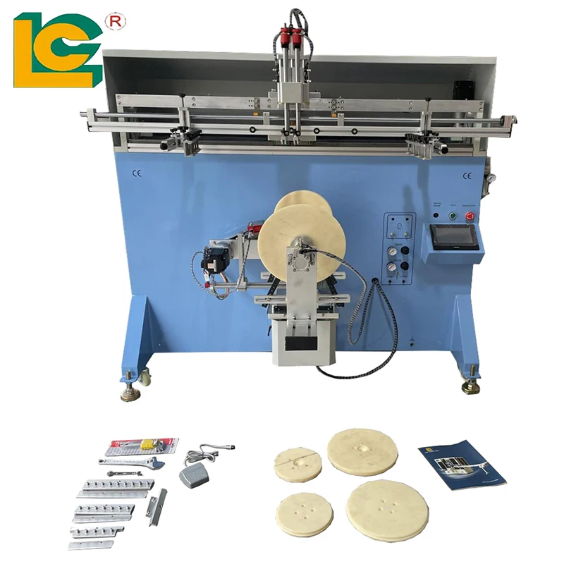 LC Series Semi-Automatic Screen Printing Machine  PLC Controlled for Emulsion Paint Barrels & Metal Buckets