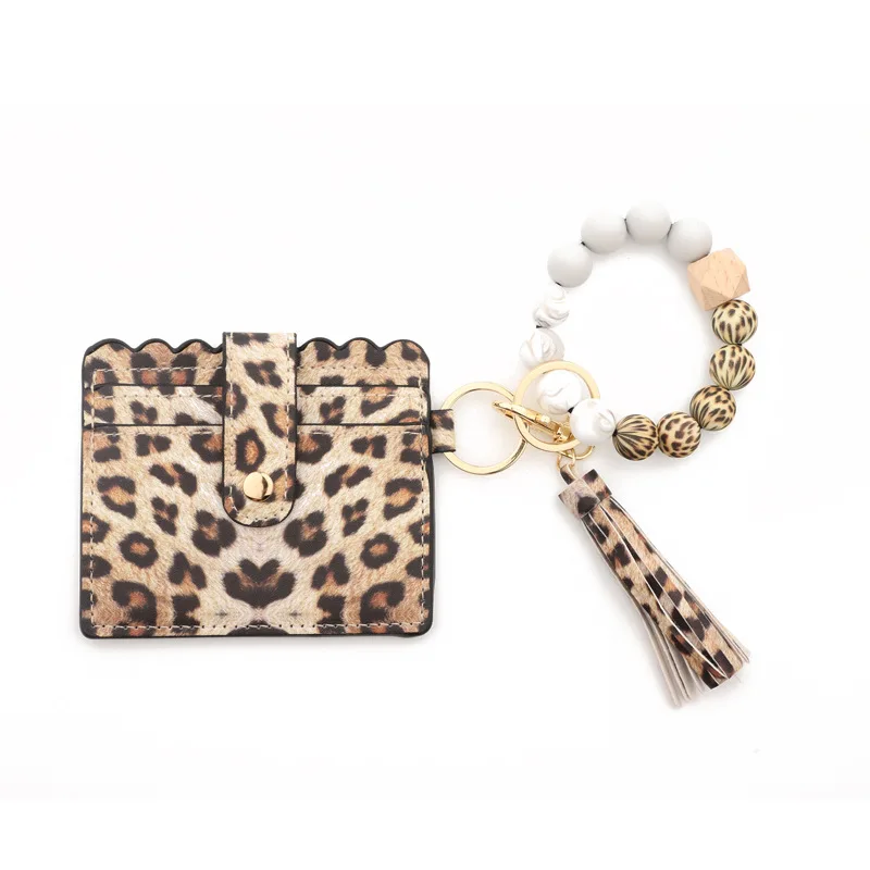 Wholesale Designer Leopard ID Card Holder Purse Wholesale Leather Credit Card  Keychain Wallet With Tassel From m.