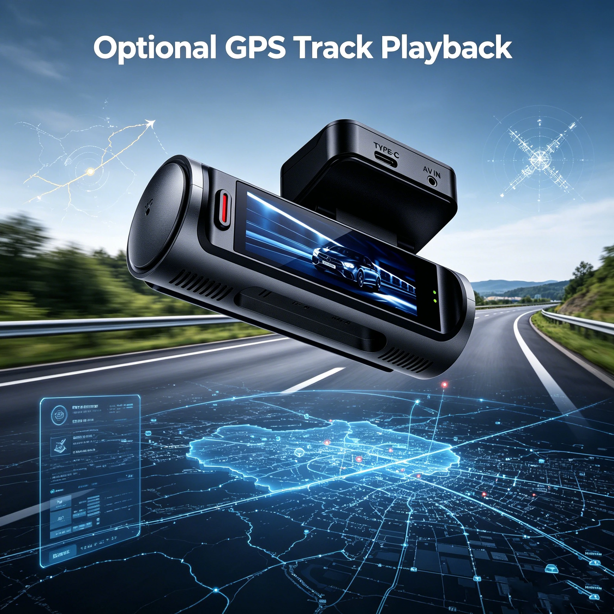 VS219 4K Ultra HD Dual Lens Dash Cam Front and Rear Car DVR Video Recorder 3.19 Inch Screen Night Vision Parking Monitor