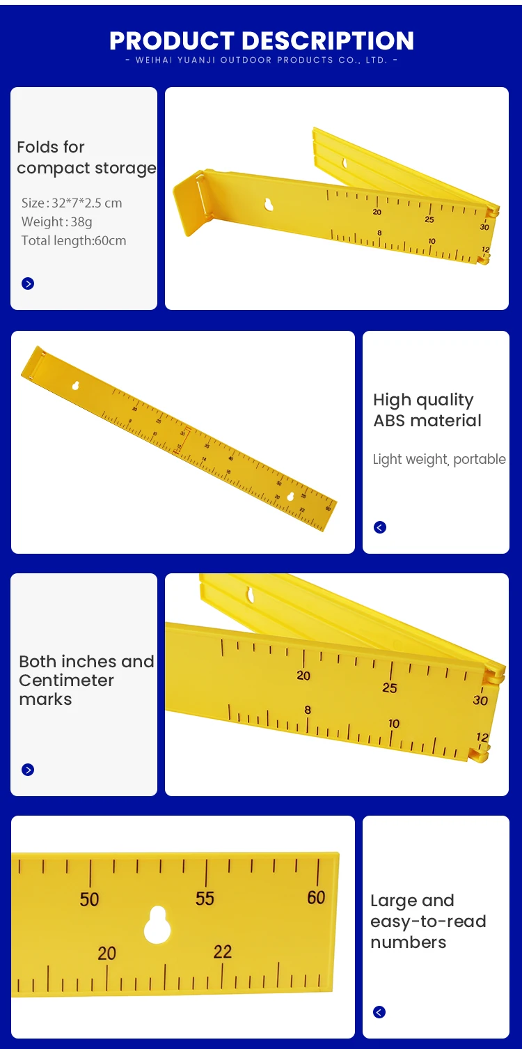 Oem Waterproof Fishing Measure Tackle Ruler Fish Folding Ruler - Buy ...