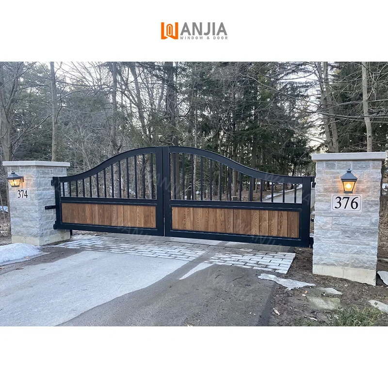 Promotional Latest Designs Modern Iron Gate Designs Driveways Double Door Iron Gates Wrought Iron Gate