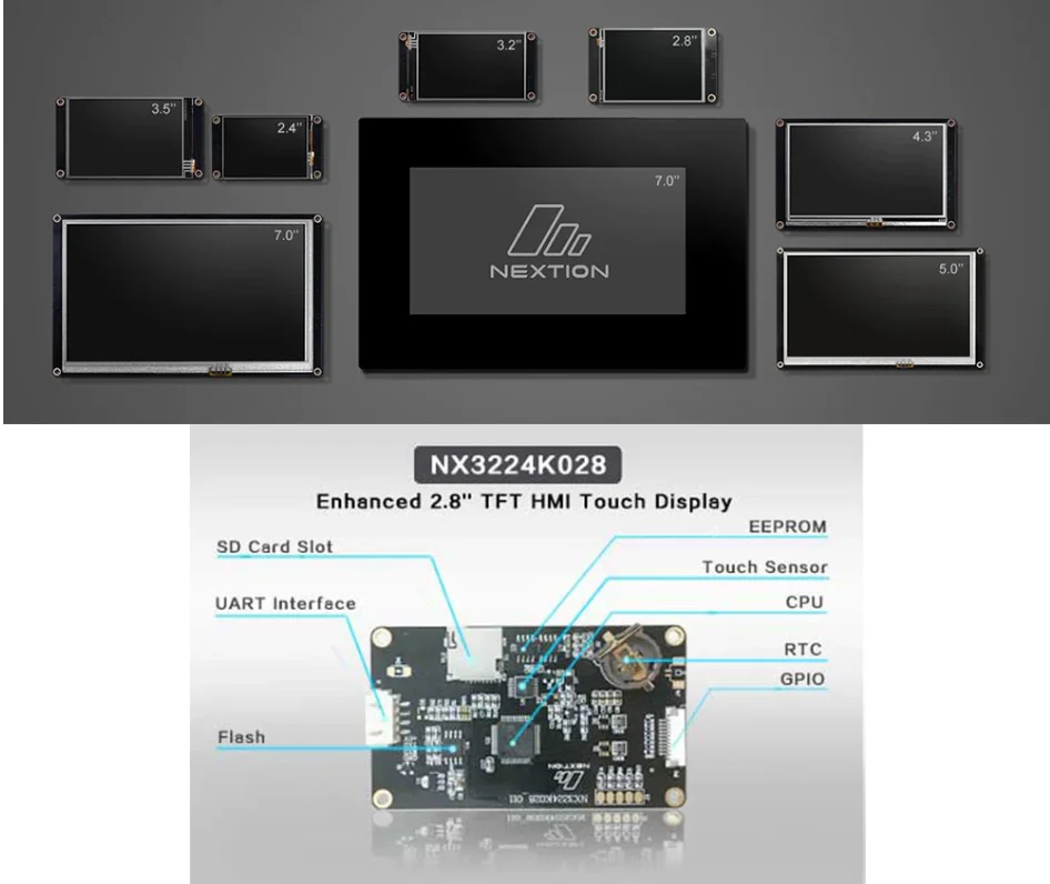 Nextion Nx3224k028 2.8 Inch Enhanced Series Hmi Touch Display Tft Rtp ...