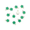 Green flower pendant (10pcs)