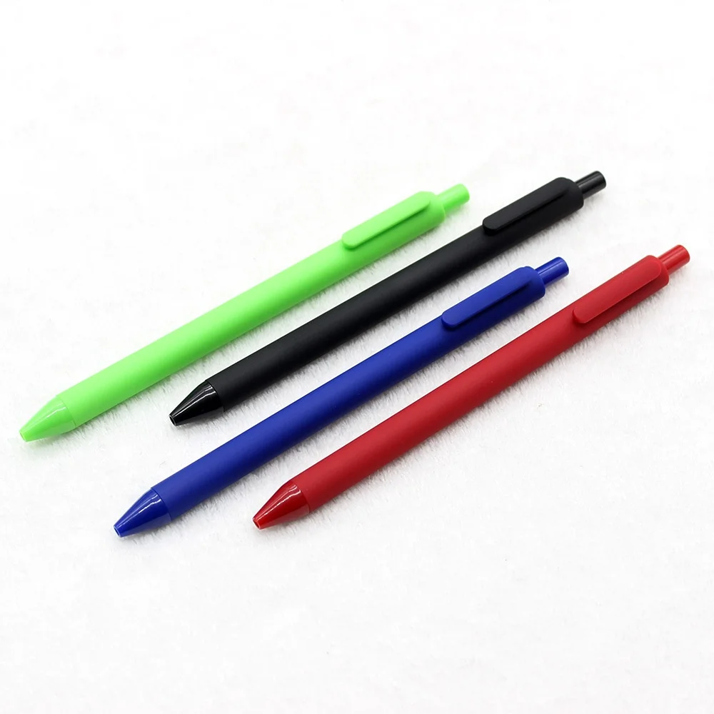 Plastic Promotional Pen With Creative Candy Colors Macaron Series Printed Logo Retractable Gel 1.0mm Black Ink Model_voghion.com