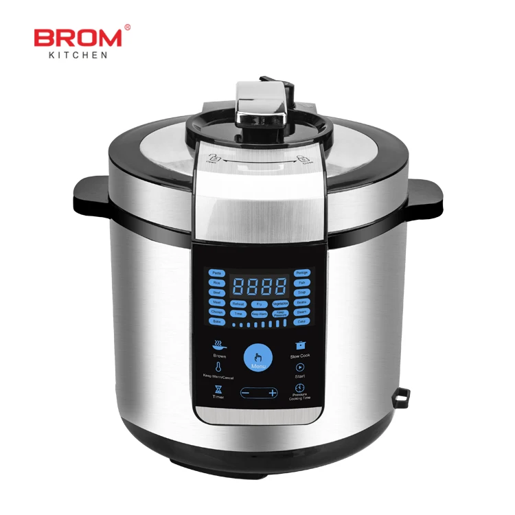 6L Programmable Electric Pressure Cooker LED Display Stainless Steel Housing Aluminum Inner Pot for Home Hotel Cooks Rice More