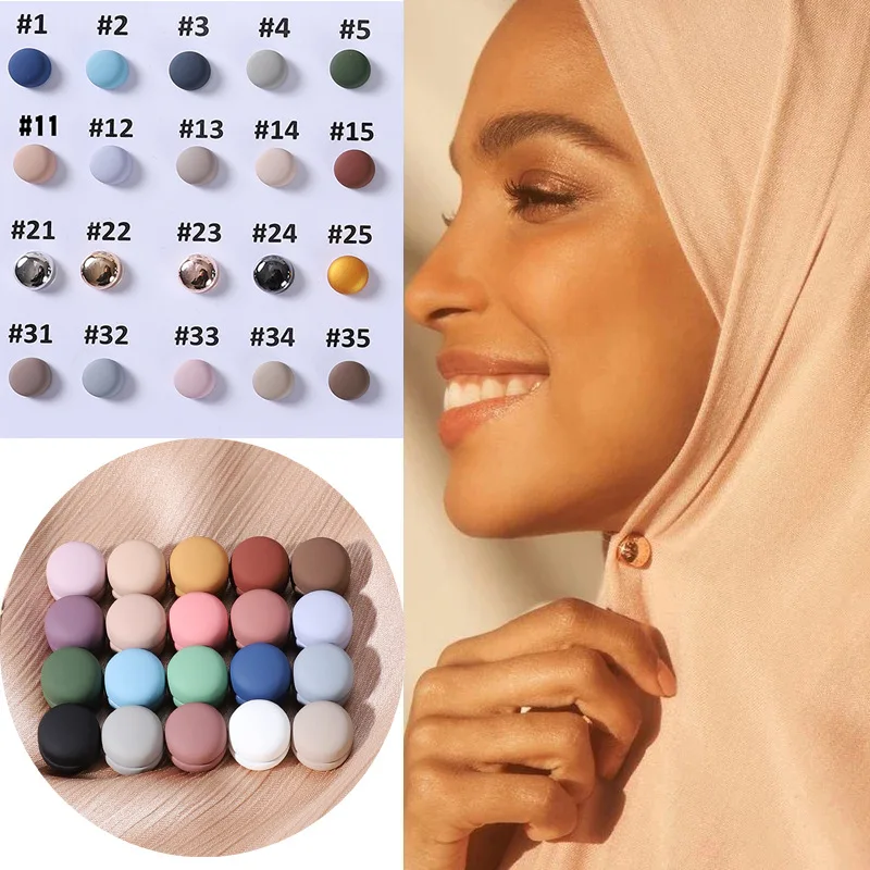 Fancy Trend New Multicolor Square Magnet Scarf Hijab Pins Buckle Muslim Women  Magnetic Pins Hijab Jewelry Shawl Brooch Buckles