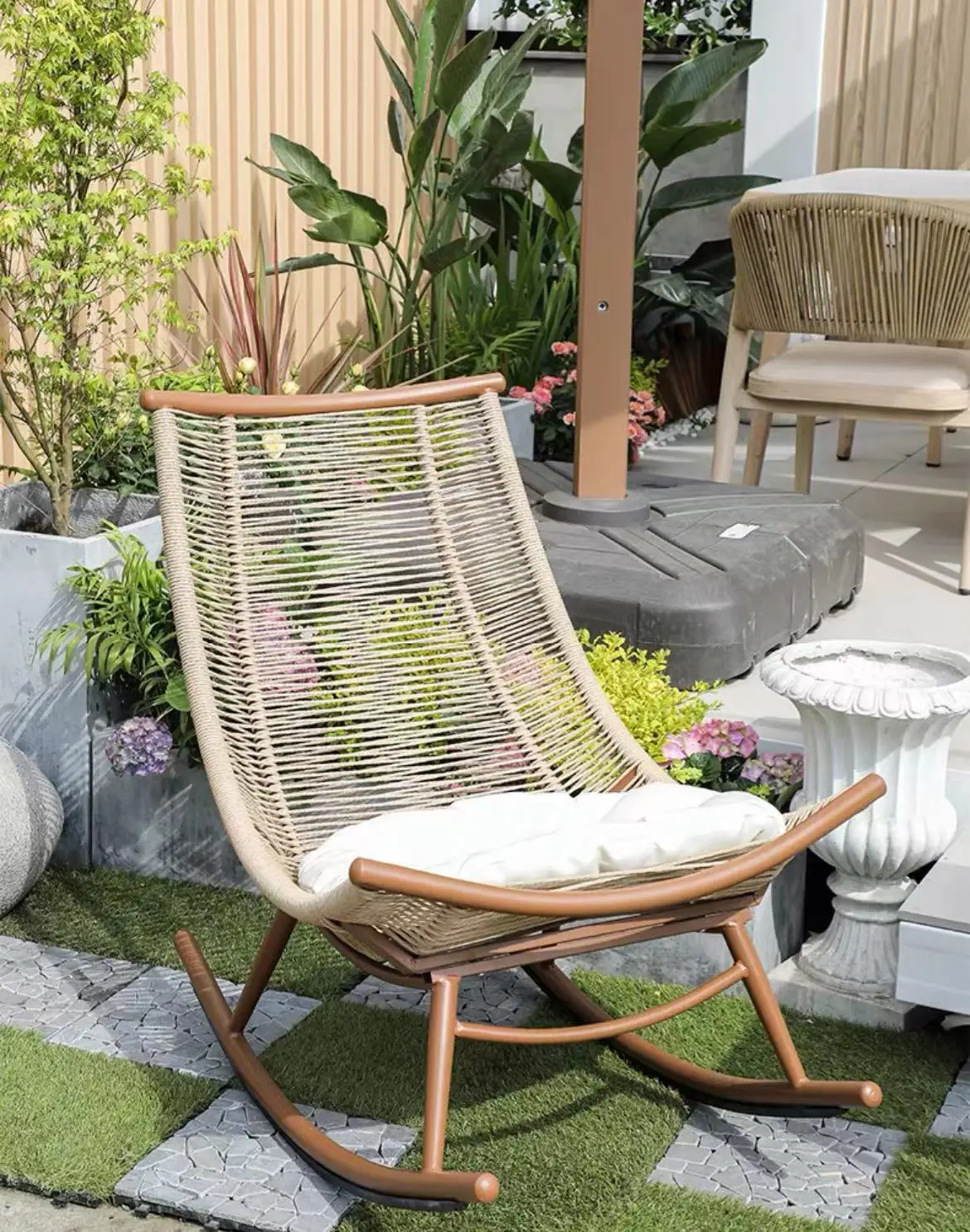 Portable Leisure Ways Rocking Chair Sofa Balcony Rocking Chair For