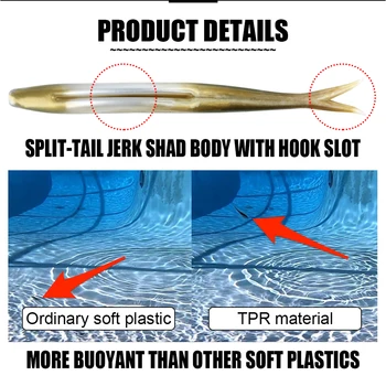 Cheery TPR Floating Jerk Bait Shad Minnow Soft Fishing Lure 10x Strong Artificial Bait Split Tail Drop Shot Bass Pike Zander – Soft Lure – view 4