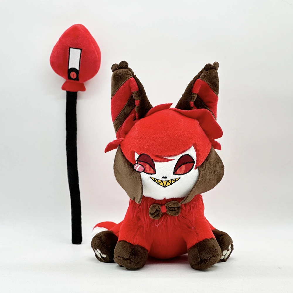 Moe-124 属性 Alastor 同人 20cm doll ぬいぐるみ Hazbin Hotel Alastor Chibigurumi Plush Doll Mascot Height