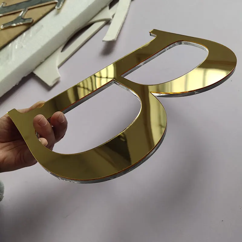 Office Interior Outdoor Gold Backdrop Laser Cut Mirror Letter Acrylic Name Sign Words Decor Nursery Name Sign