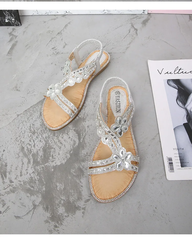 Sh10099a Bohemia Summer Sandals 2023 Plus Size 42 Women Flat Sandals