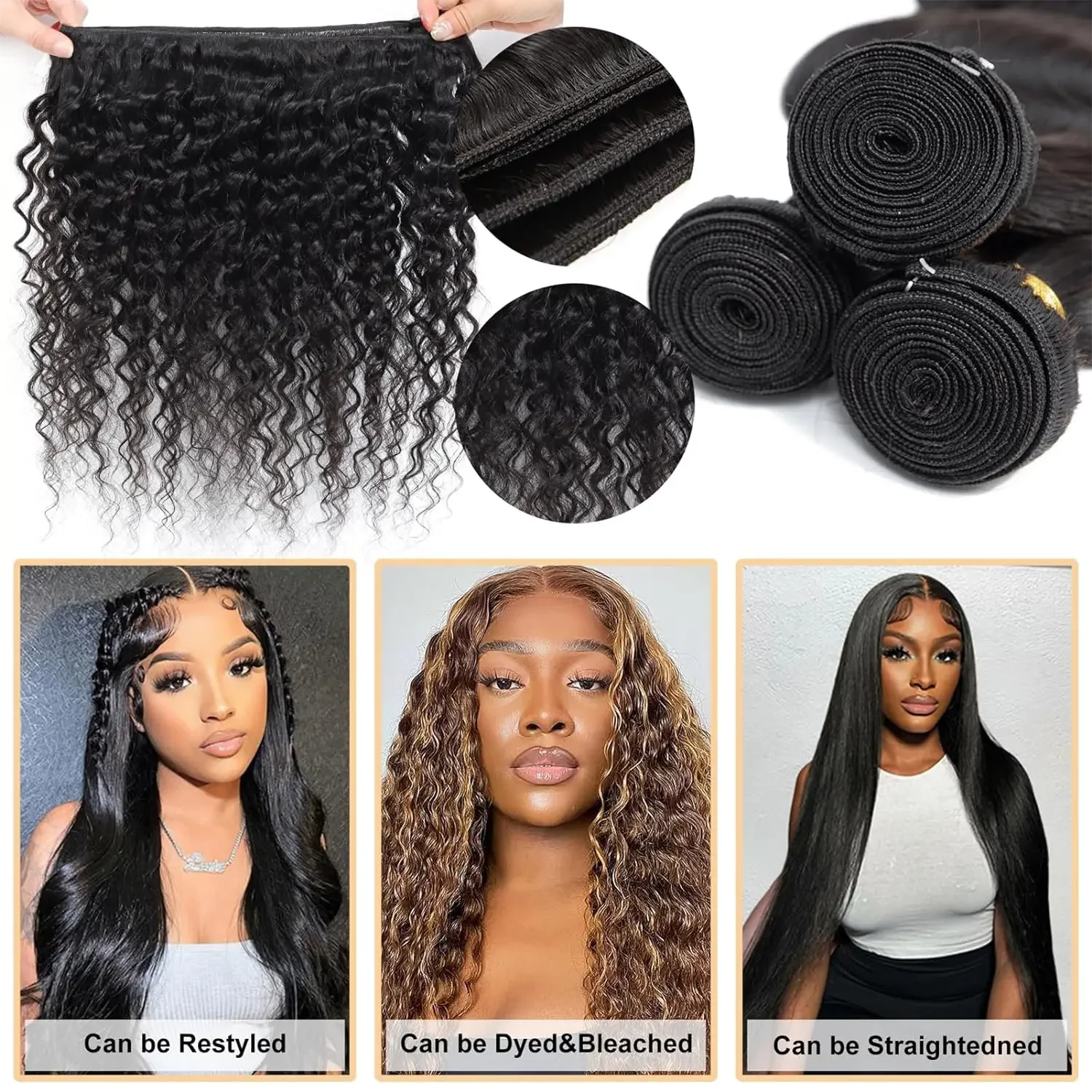 Braziliaanse maagdelijke haar diepe golvende menselijke haar weave extensions natuurlijk zwart_voghion.com