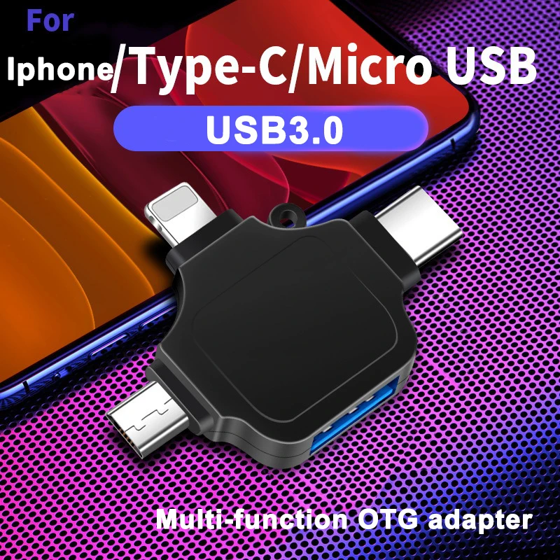 Высокоскоростная передача 3 в 1 Многофункциональный адаптер для usb-накопителя устройств Type-c
