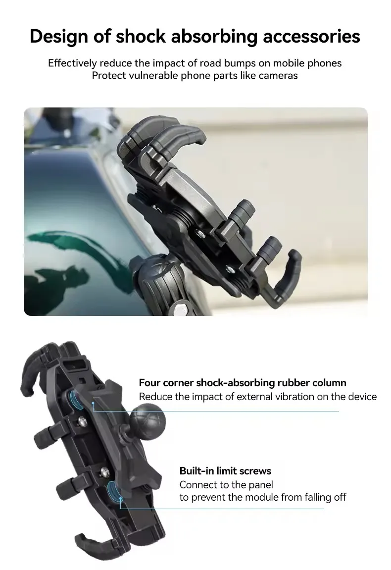 product smnu waterproof flexible bike motorcycle phone mount  holder with security lock adjustable custom-5