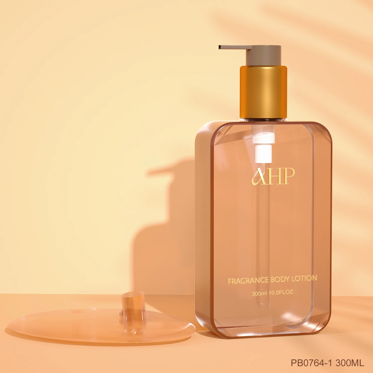 Empty Lotion Bottle Luxury Showergel Refillable Packaging Gold Flat Pet