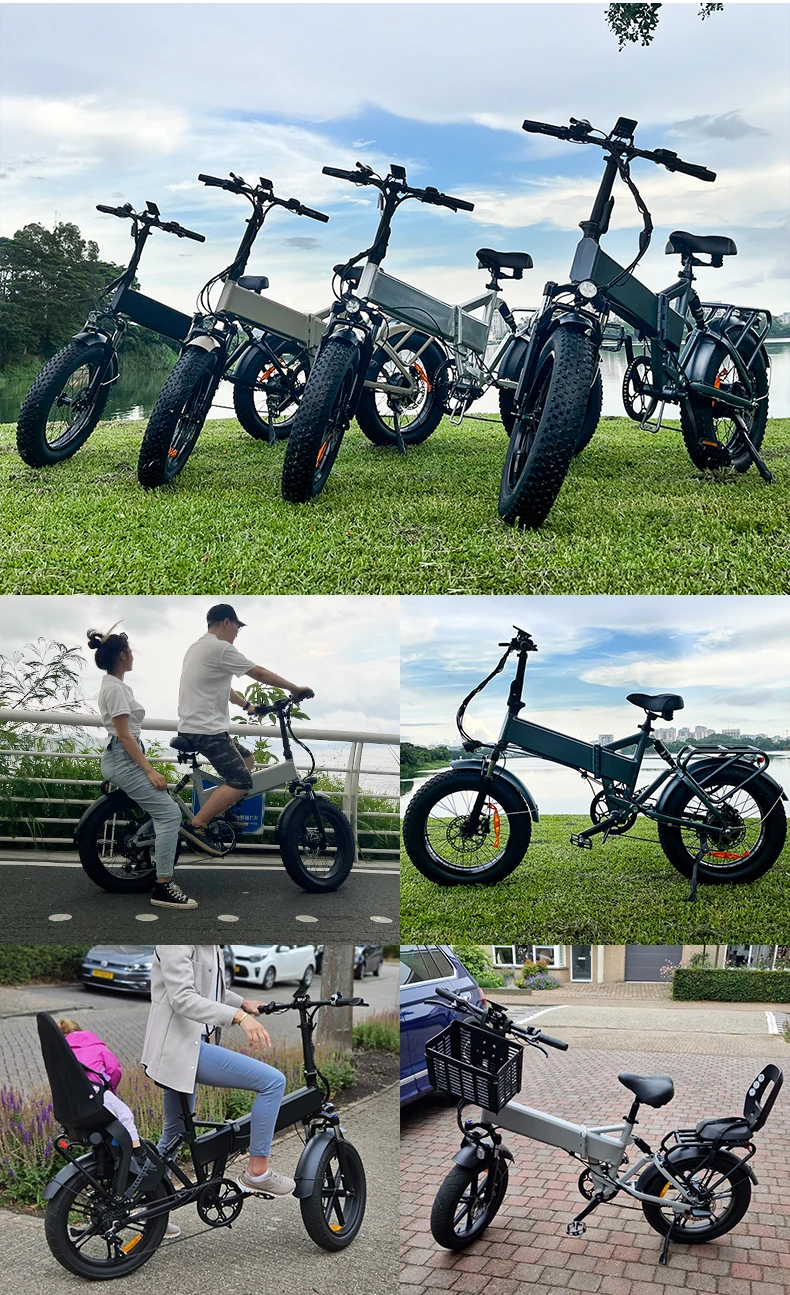 7Go 48v 750w 20 Inch Portable Ebike E-Bike Fatbike Alarm 7 Speeds City ...