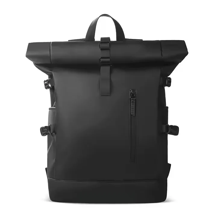 PU Leather Large Capacity Laptop Backpack with Shockproof Inner Bag Business Roll Top Backpack Laptop Bag LBX1214-2