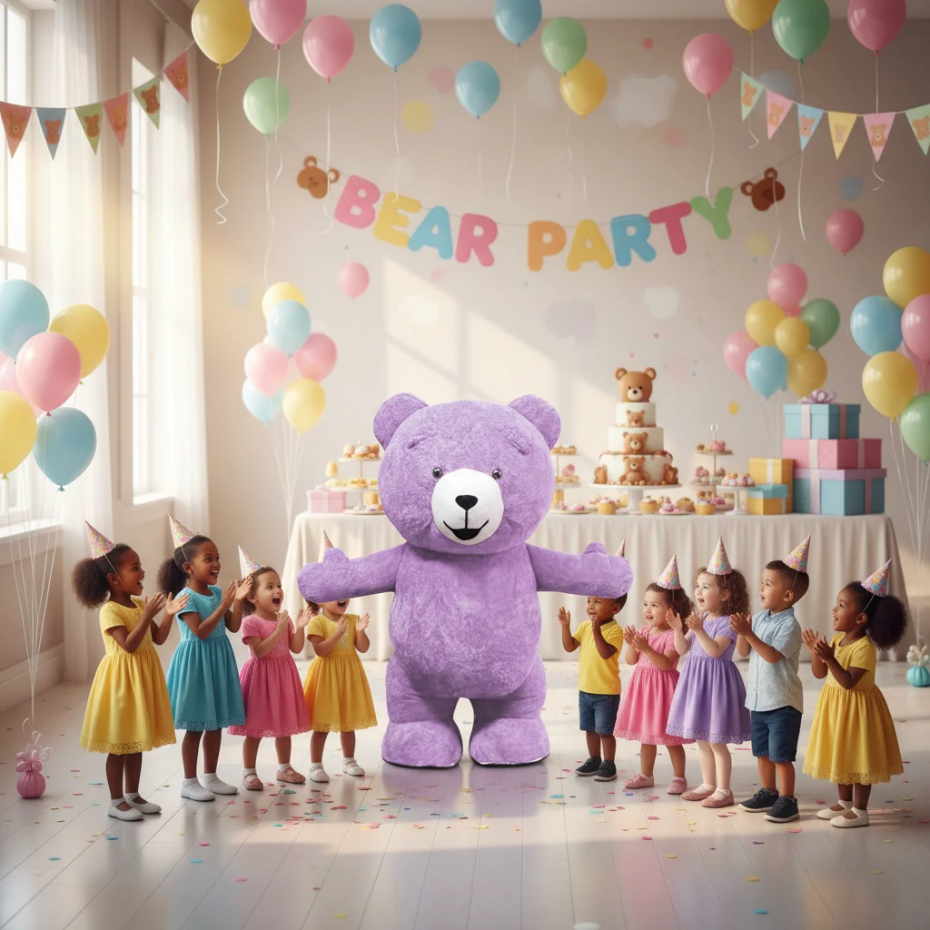 Latest Stylish Giant Size Colorful Inflatable Teddy Bear Mascot Costume Silk Screen Printed Adults Unisex Popular Cosplay Suit